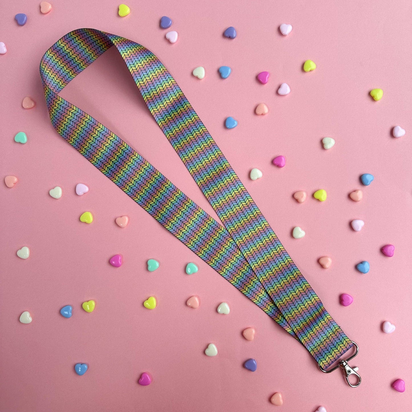 Rainbow Knit Lanyard