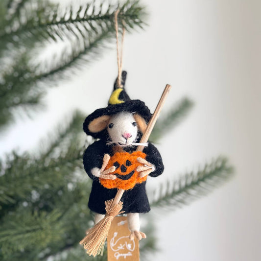 Witcher Mouse Holding Pumpkin Ornament