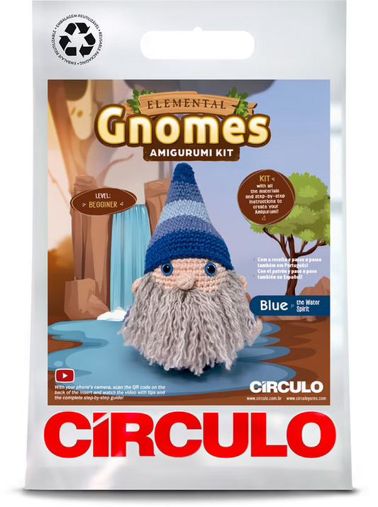 Blue the Water Spirit Crochet Amigurumi Kit - Elemental Gnomes Collection