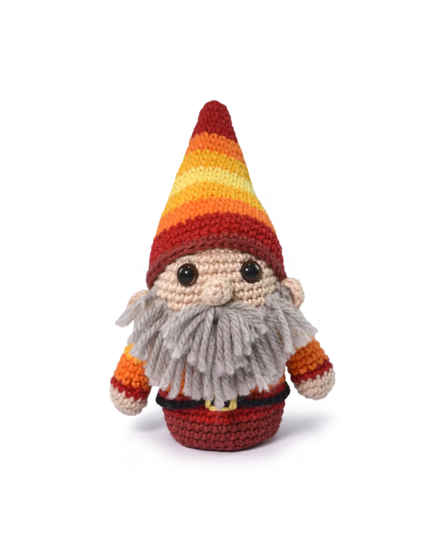 Ember the Little Flame Crochet Amigurumi Kit - Elemental Gnomes Collection