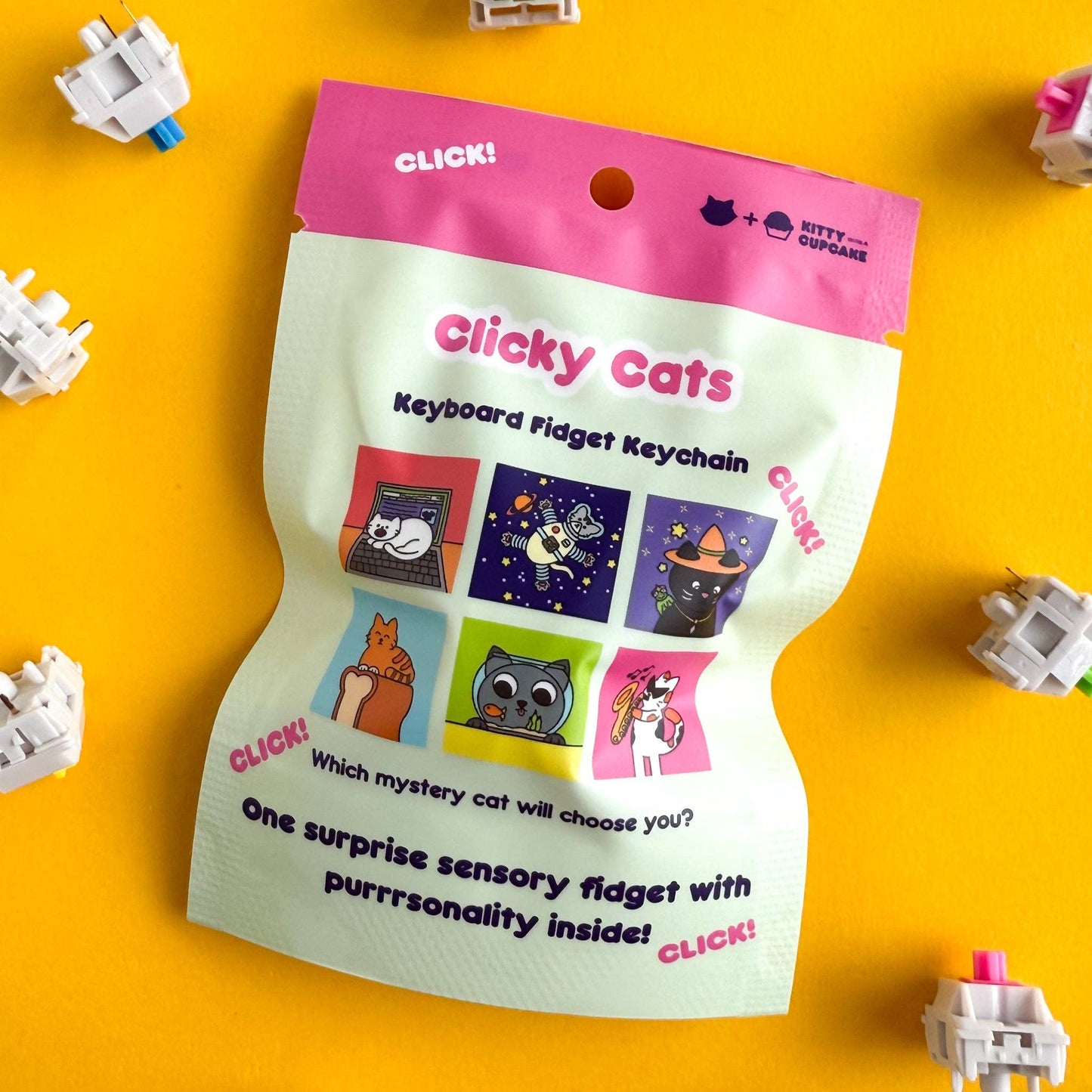 Clicky Cats Fidget Keychain - Blind Bag