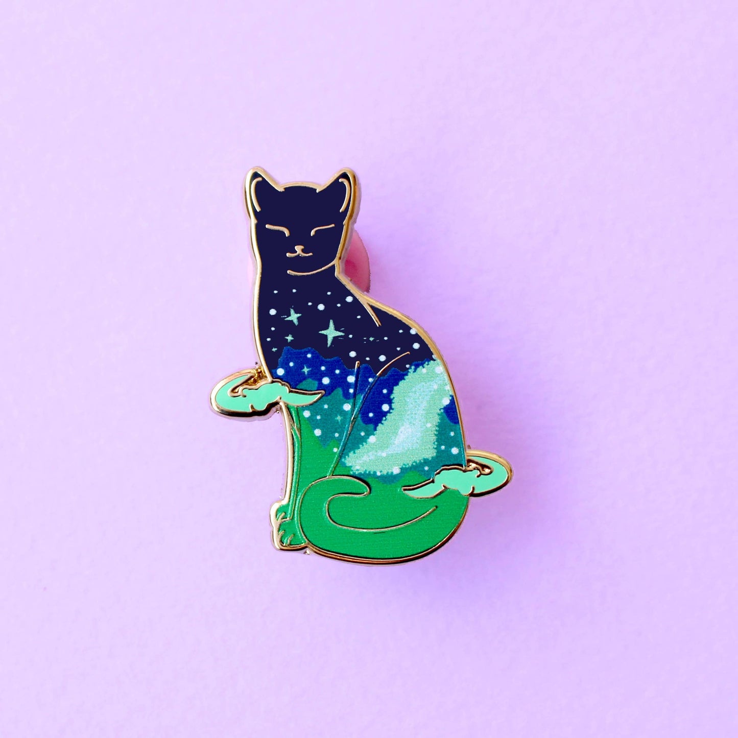 Northern Light Cat Enamel Pin