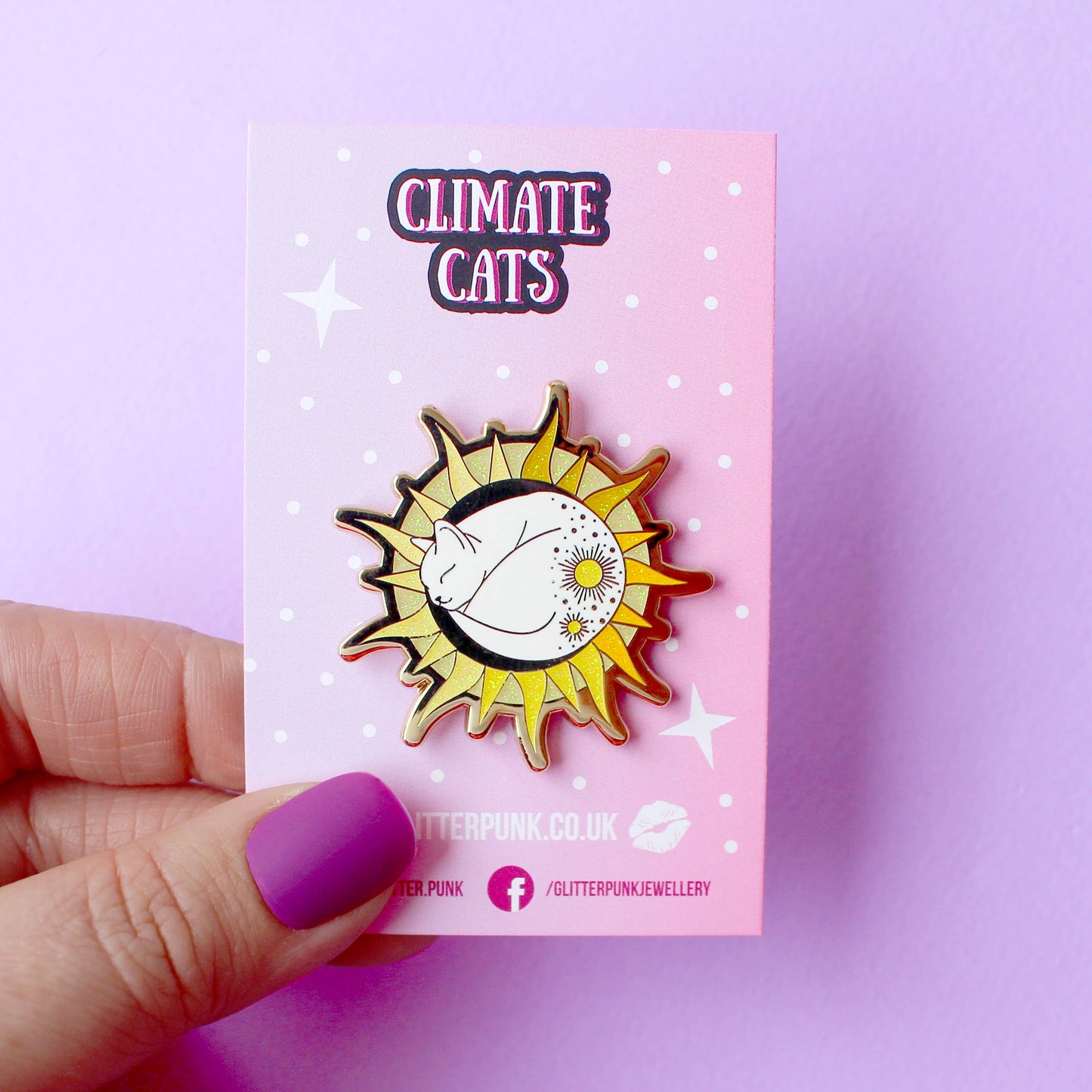 Sun Cat Enamel Pin