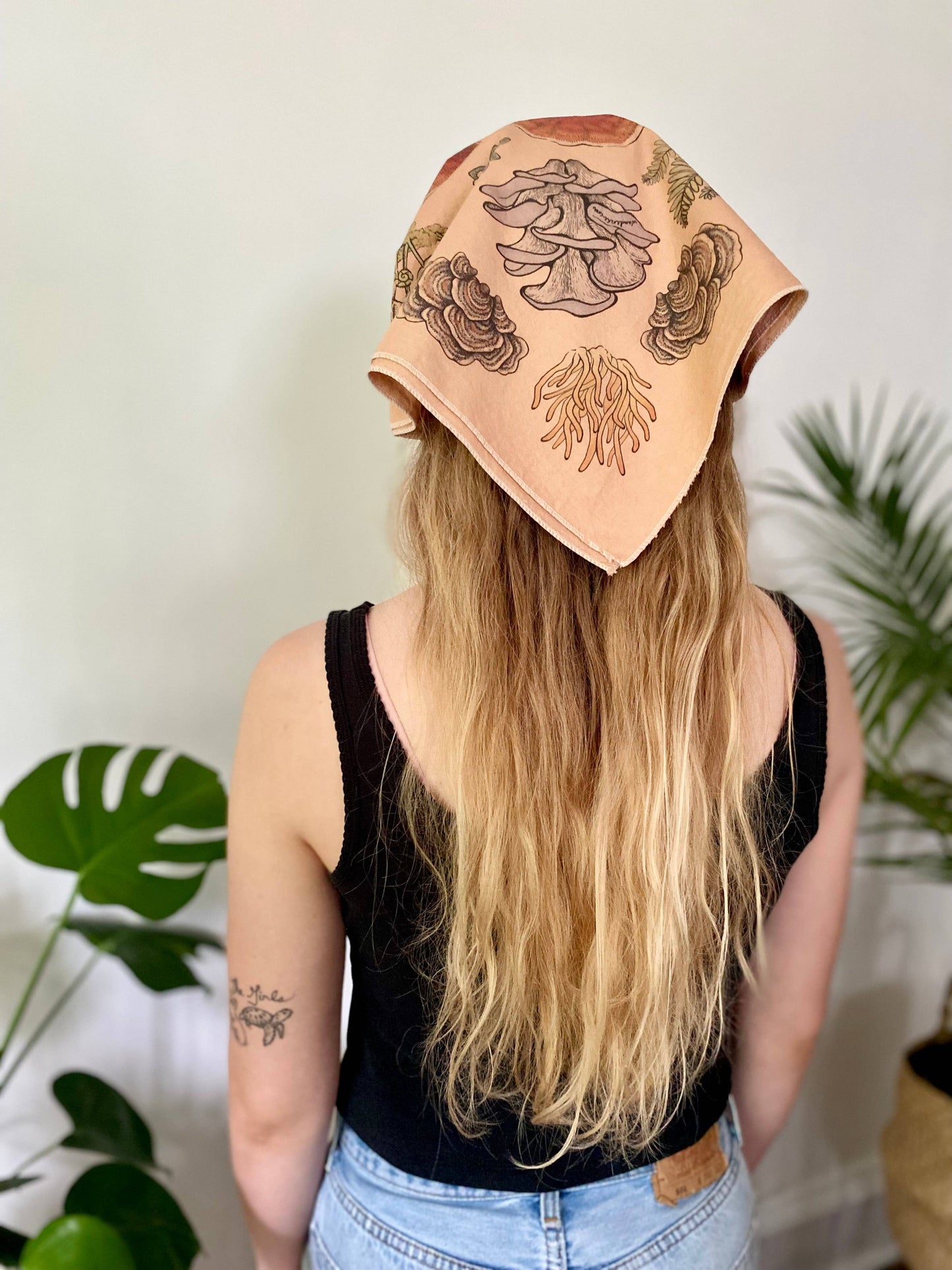 Bandana | Mushroom Mandala: Tea-dyed