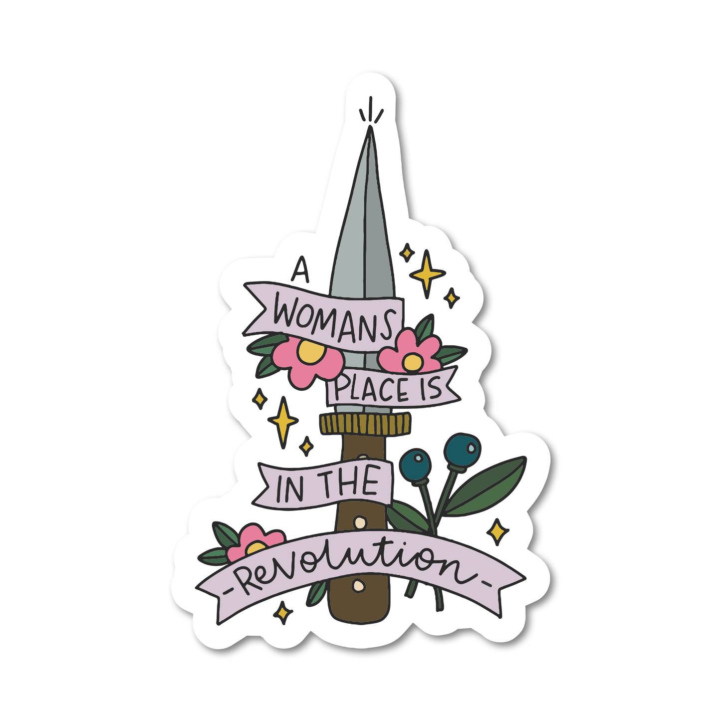 A Woman's Place Is In The Revolution Vinyl Sticker