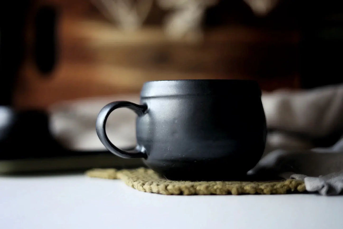 Black Cauldron Mug | Handmade for Halloween