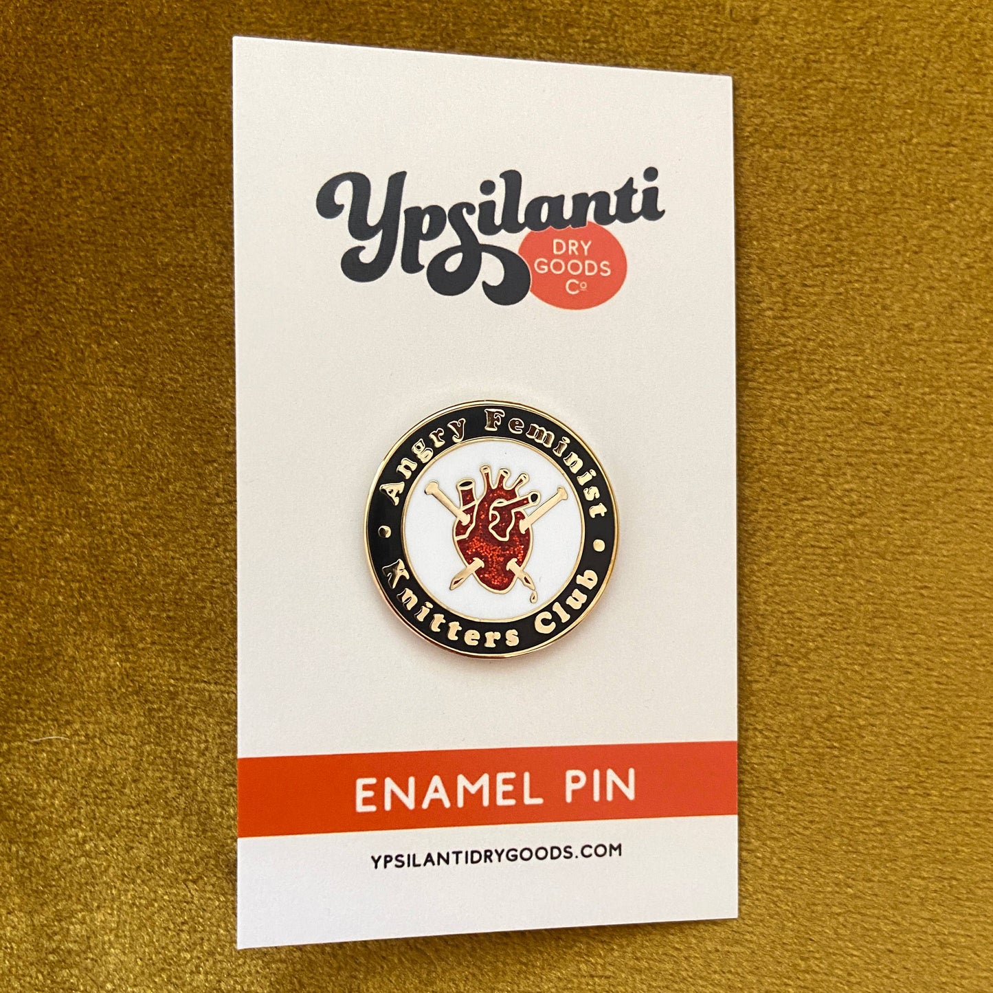 Angry Feminist Knitters Club Enamel Pin