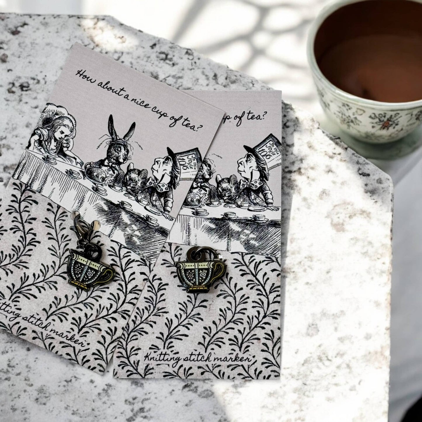 Teacup Stitch Marker – Mad Hatter’s Tea Party Edition: Removable