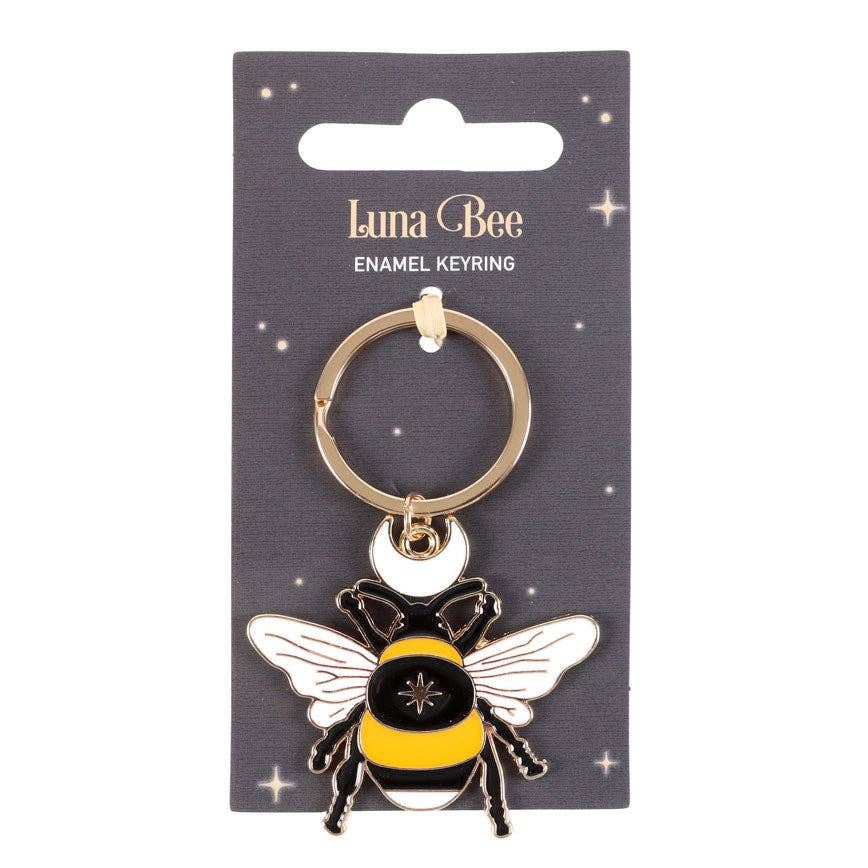 Forest Bee Enamel Keyring