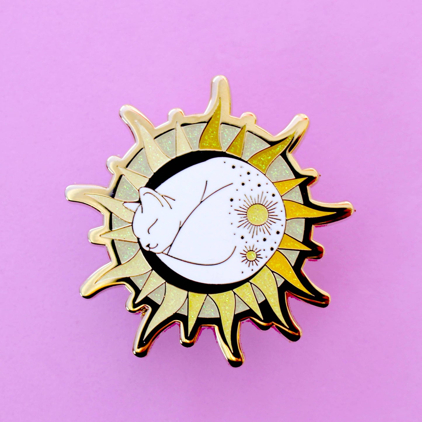 Sun Cat Enamel Pin