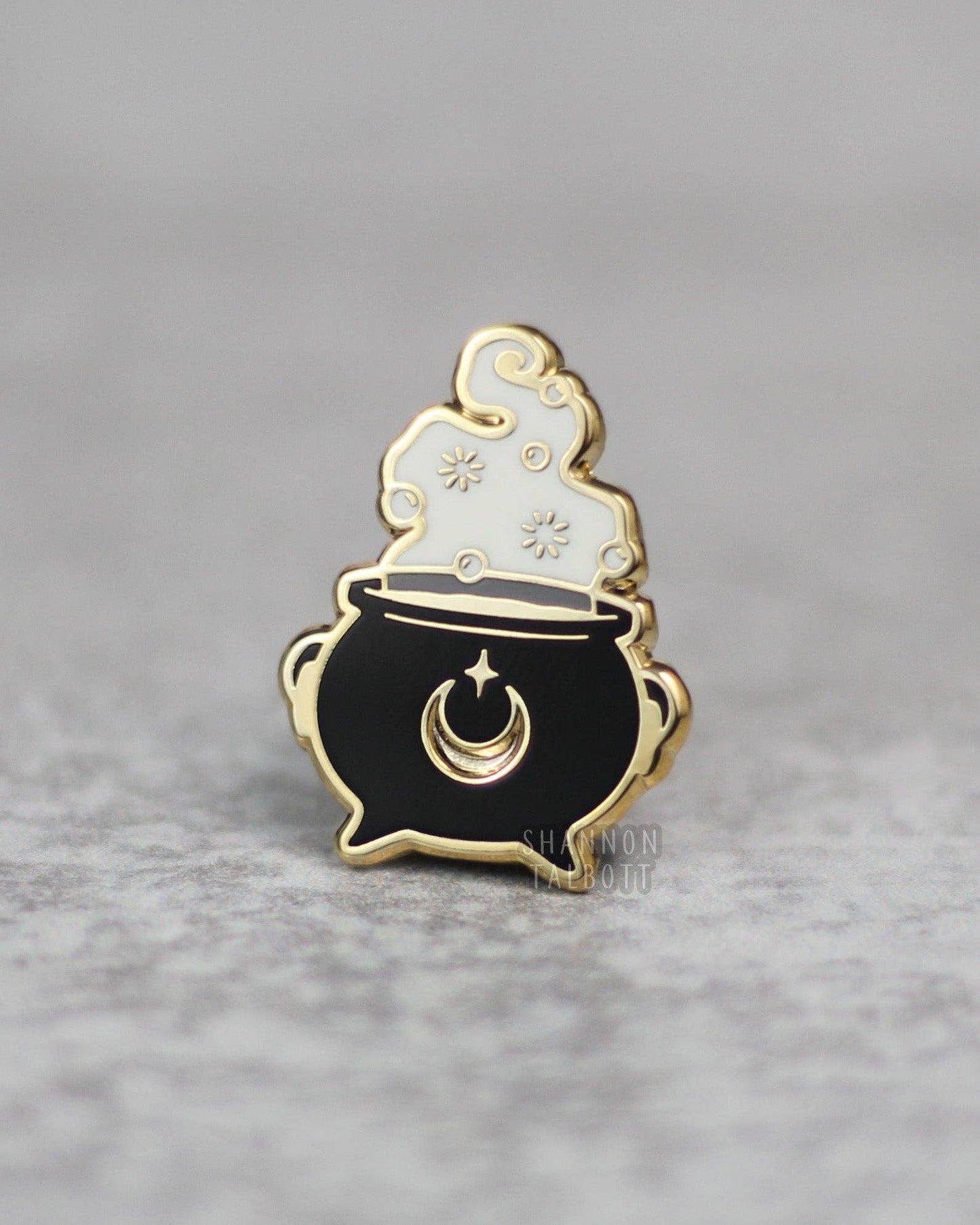 Witchy Cauldron Enamel Pin - Gold