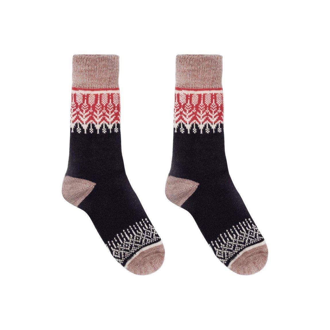 Nordic Socks Merino Wool in PERFORM™ (Yule - Sunset) - Unise: Large