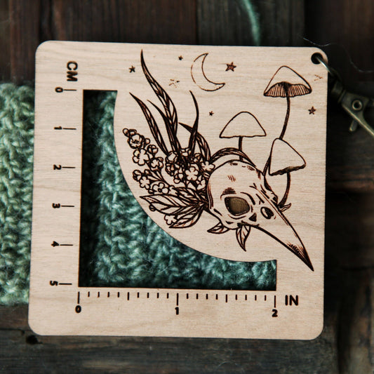 Raven Skull Mushroom Gauge Ruler