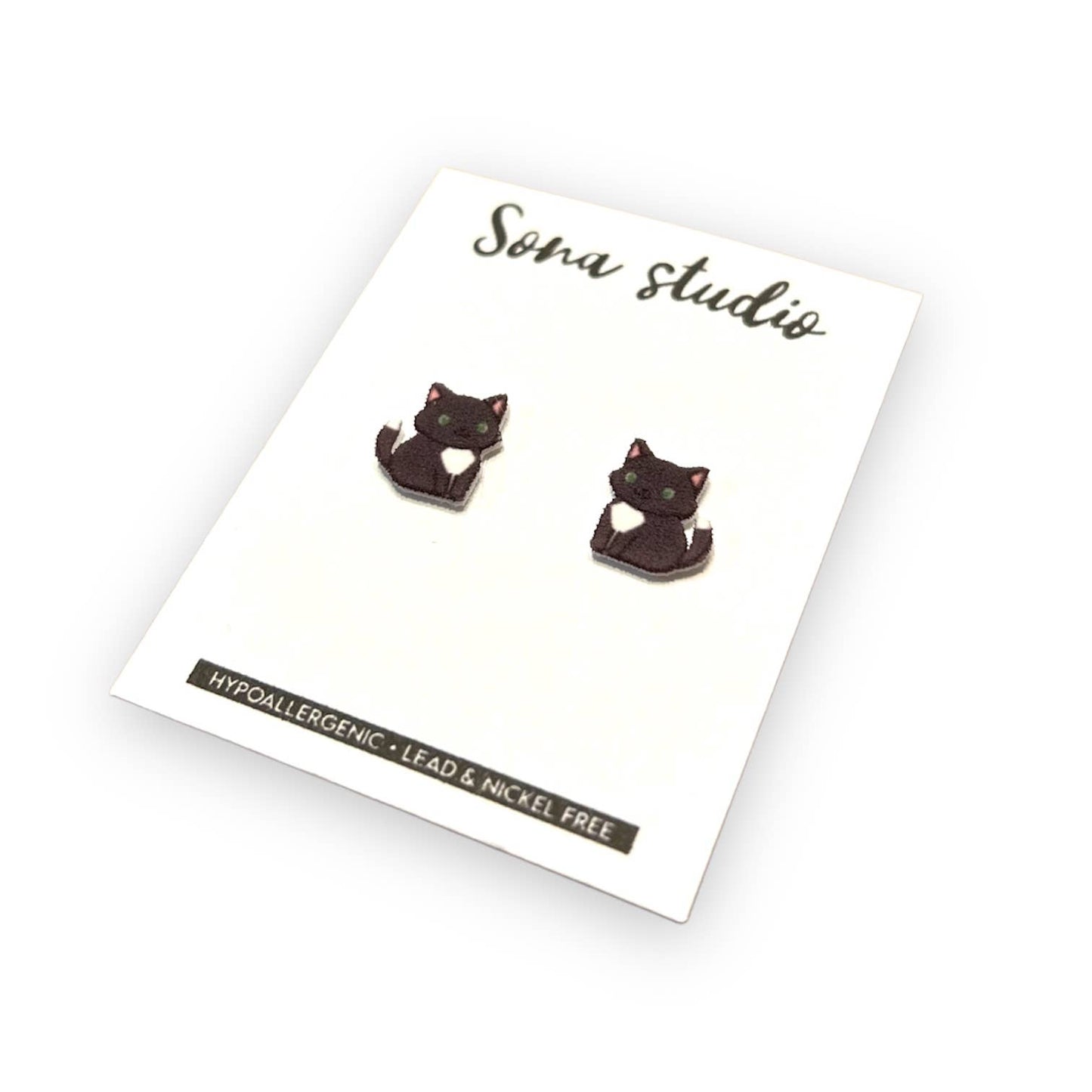 Tuxedo Cat Earrings