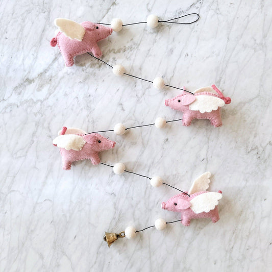 Felt Flying Pig Garland