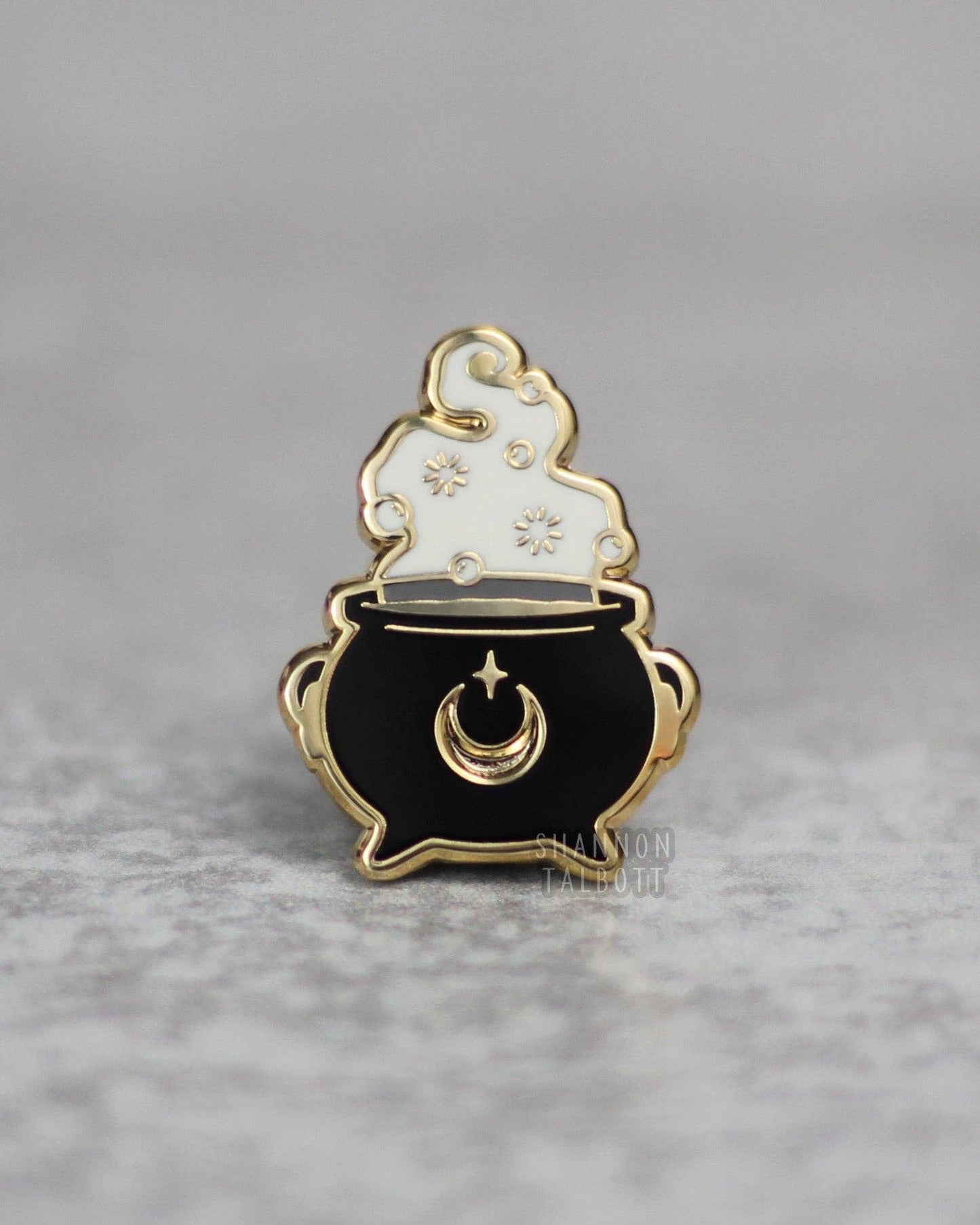 Witchy Cauldron Enamel Pin - Gold