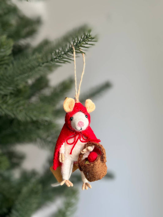 Little Red Mouse-ette Felt Ornament