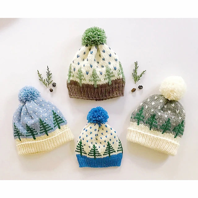 #35 Pine Tree Hat- baby, child & adult hat knitting pattern - Yankee Knitter Designs