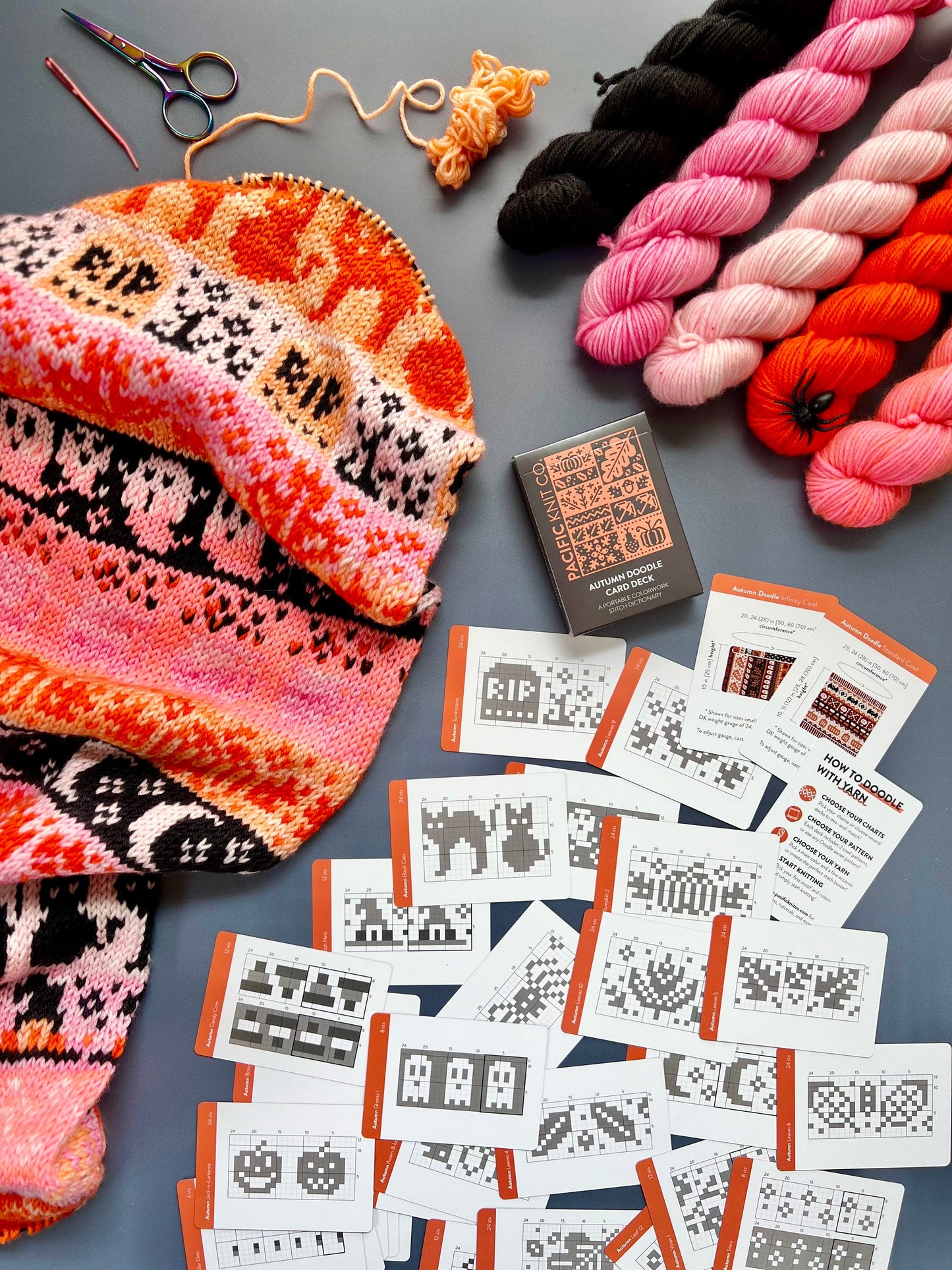 Autumn Core Doodle Card Deck - Colorwork Knitting Charts