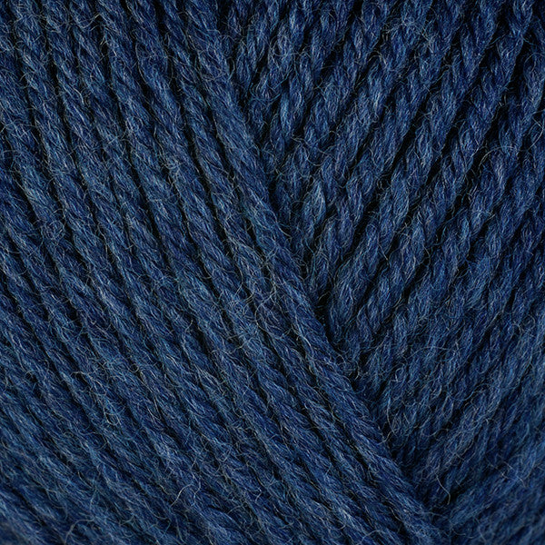 Close-up of heathered dark blue yarn
