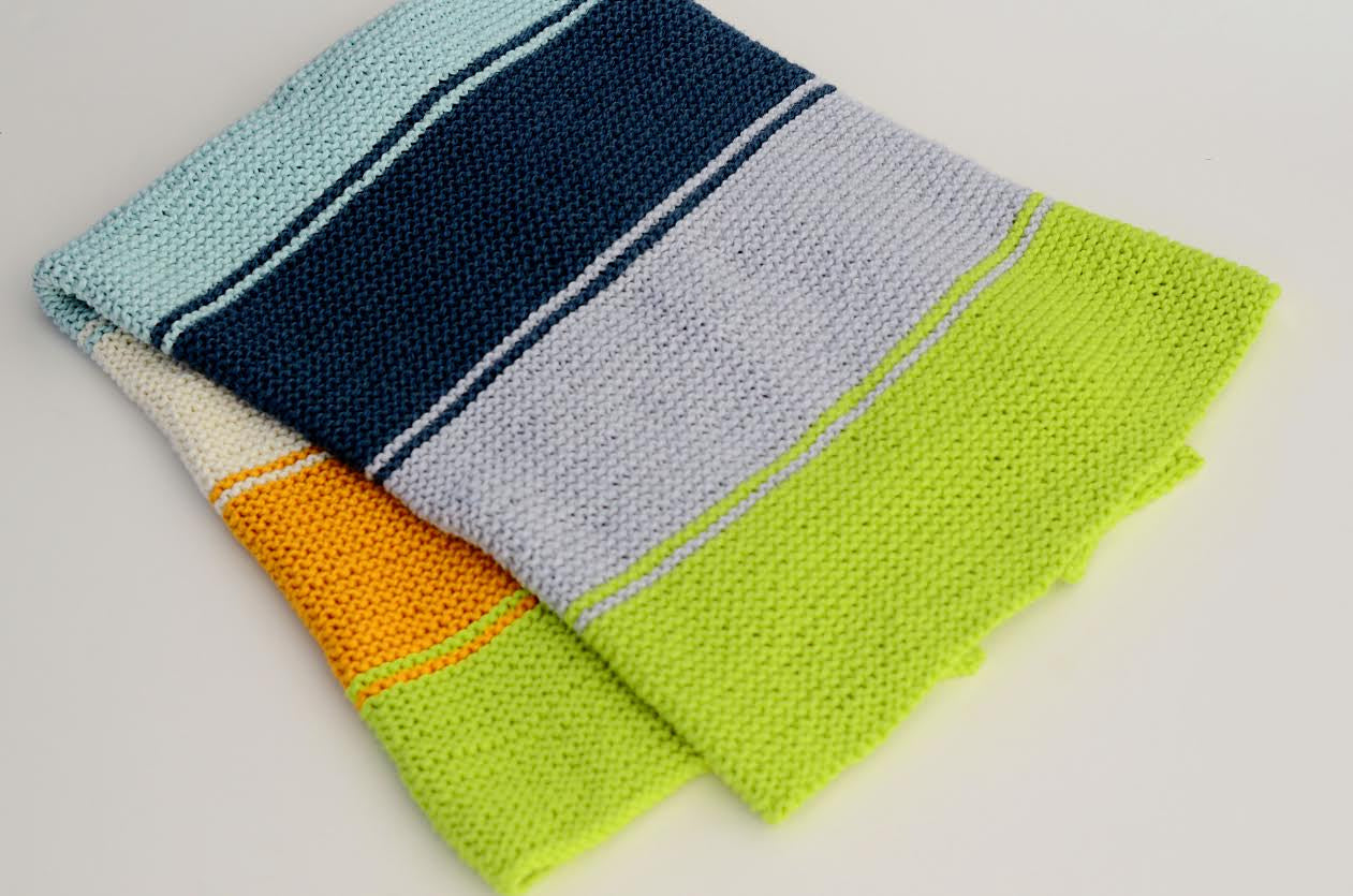 Not Quite Colorblock Lap Blanket Knitting Pattern - Free Digital Download