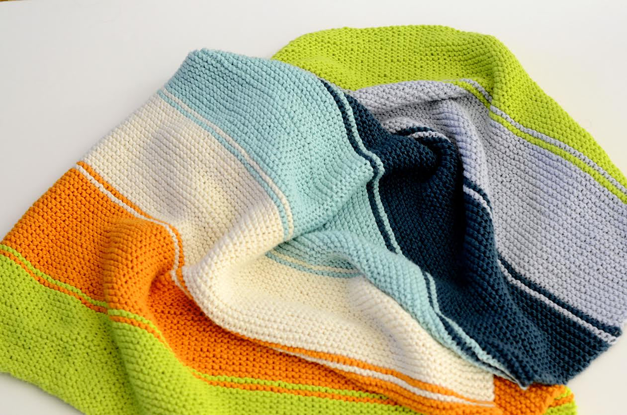Not Quite Colorblock Lap Blanket Knitting Pattern - Free Digital Download