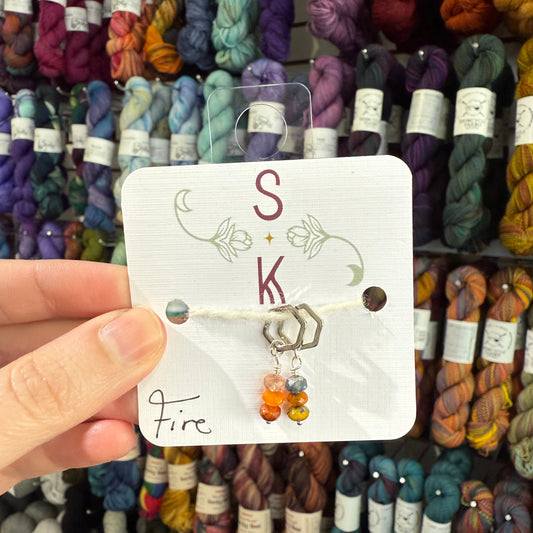 Water and Fire Stitch Markers by Sassafras Knits