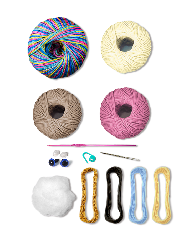 Felicity the Colorful Unicorn amigururmi crochet kit Magic Land