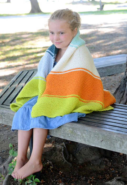 Not Quite Colorblock Lap Blanket Knitting Pattern - Free Digital Download
