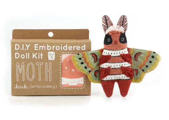 Moth Embroidery Doll Kit by Kiriki Press