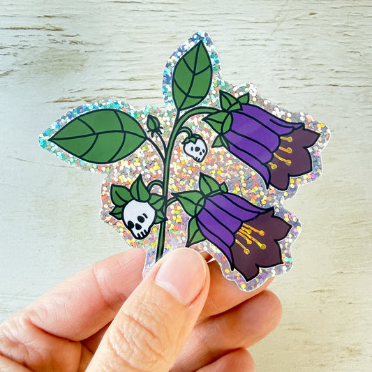 Deadly Nightshade Glitter Sticker