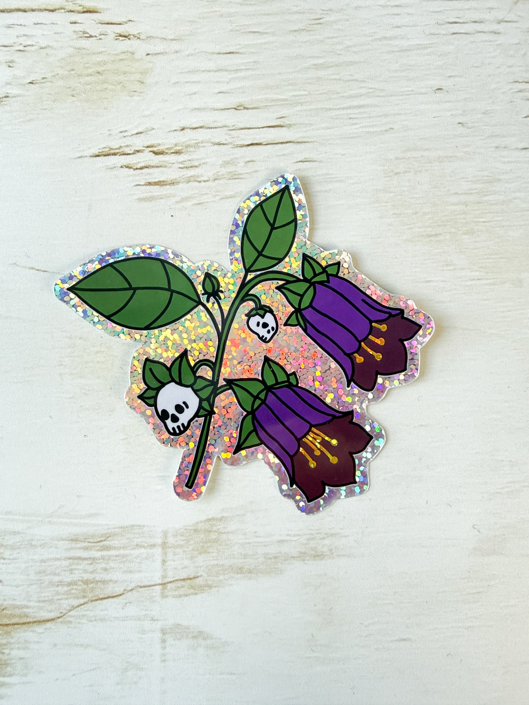 Deadly Nightshade Glitter Sticker