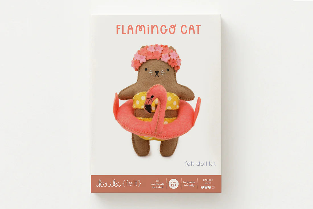 Flamingo Cat - Felt Doll Kit