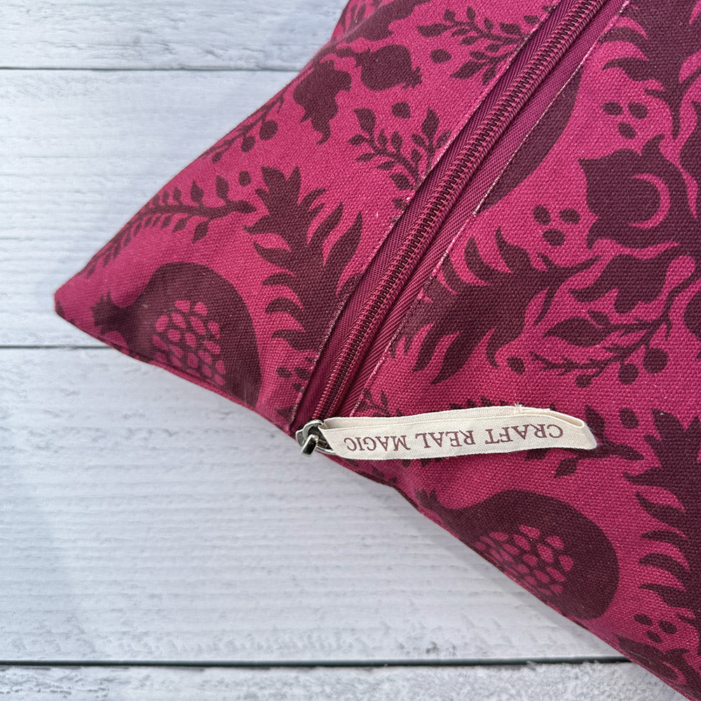 Pillow Project Bag - Persephone Pomegranate Damask