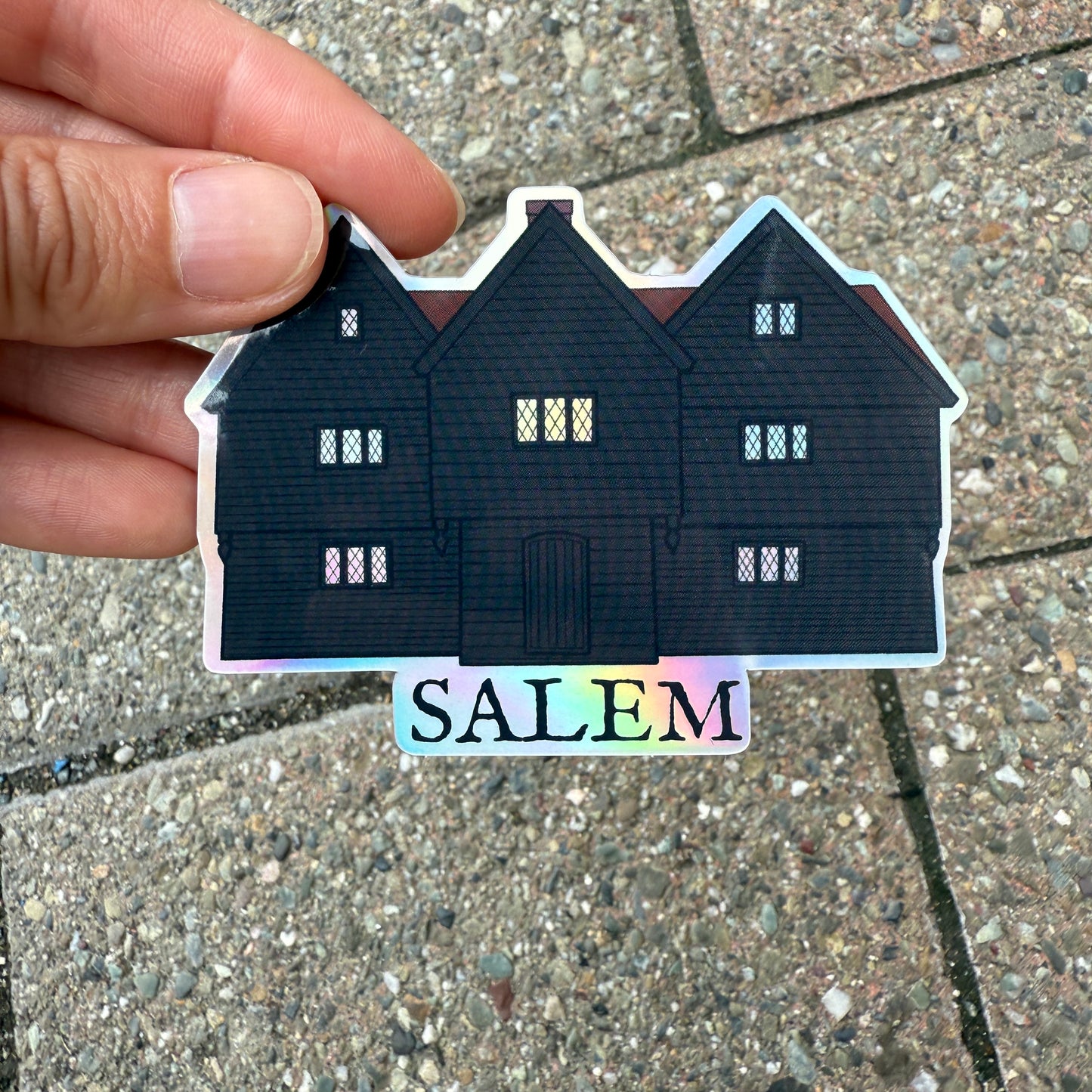 Salem Witch House Holographic Sticker