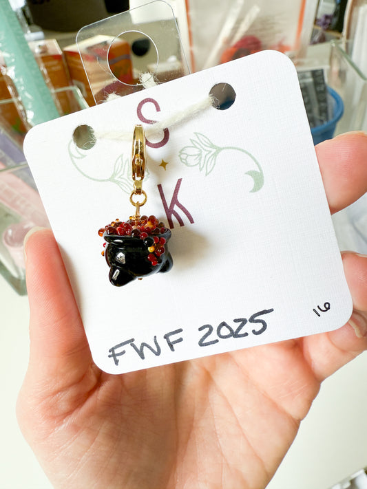 Bubbling Cauldron Stitch Markers by Sassafras Knits