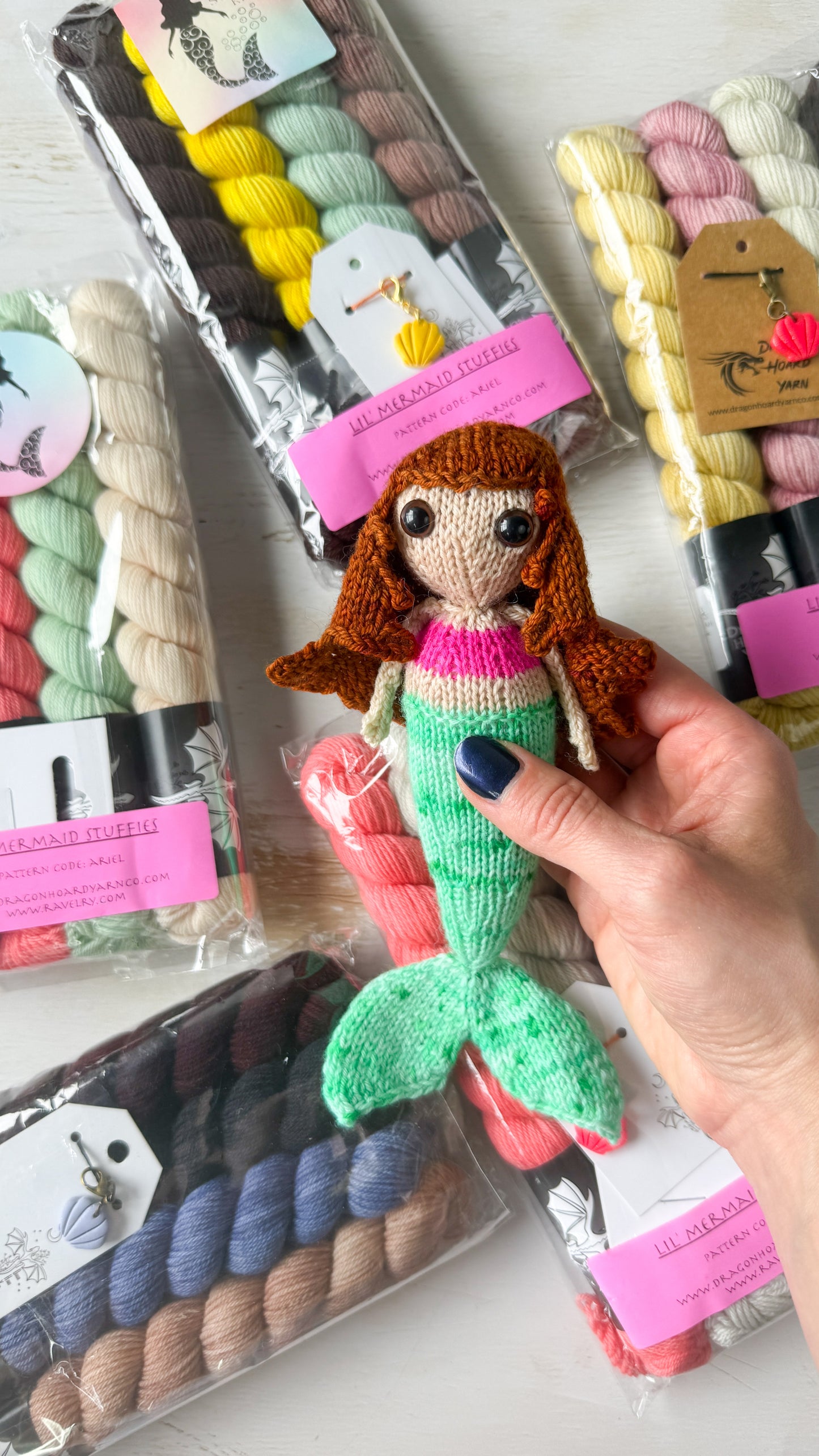 LiL' Mermaid Stuffie Mini Skein Set by Dragon Hoard Yarn
