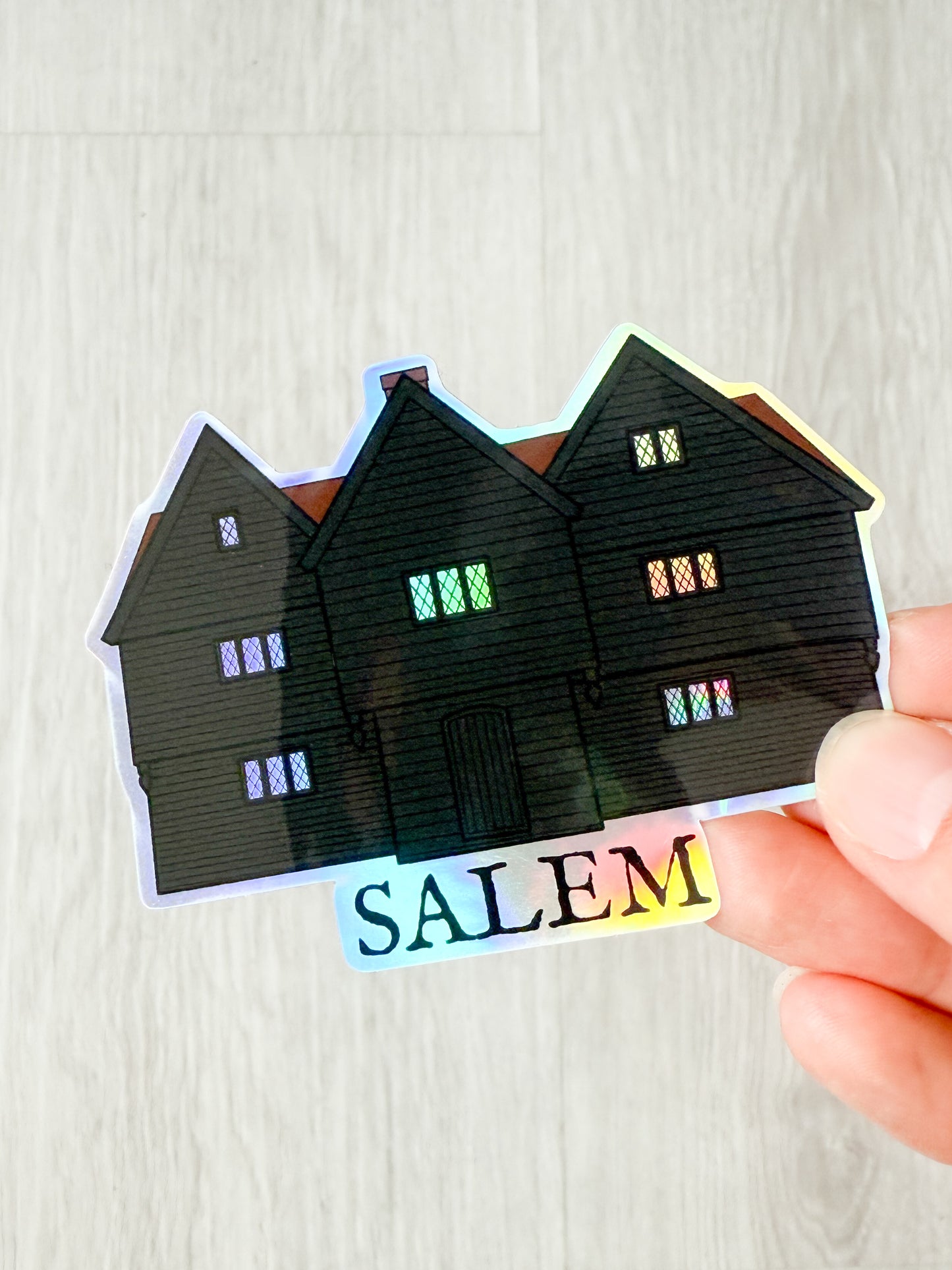 Salem Witch House Holographic Sticker