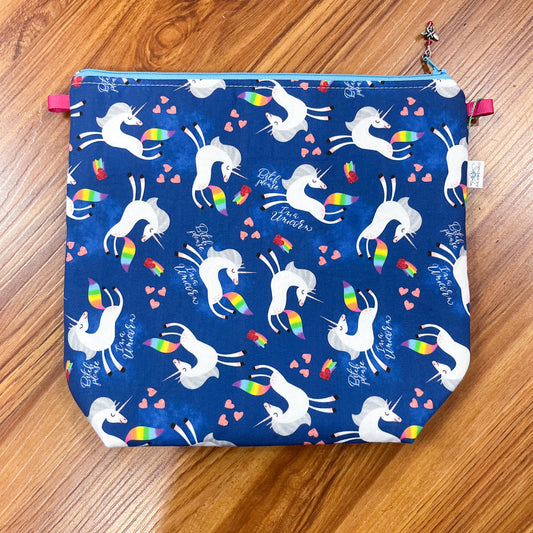 B*itch Please I'm a Unicorn Tall Wedge Project Bag by JessaLu