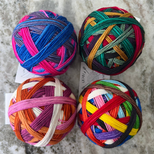 Valkyrie Fibers Matte Sock Self Striping Hand Dyed Yarn - Pride & Persephone