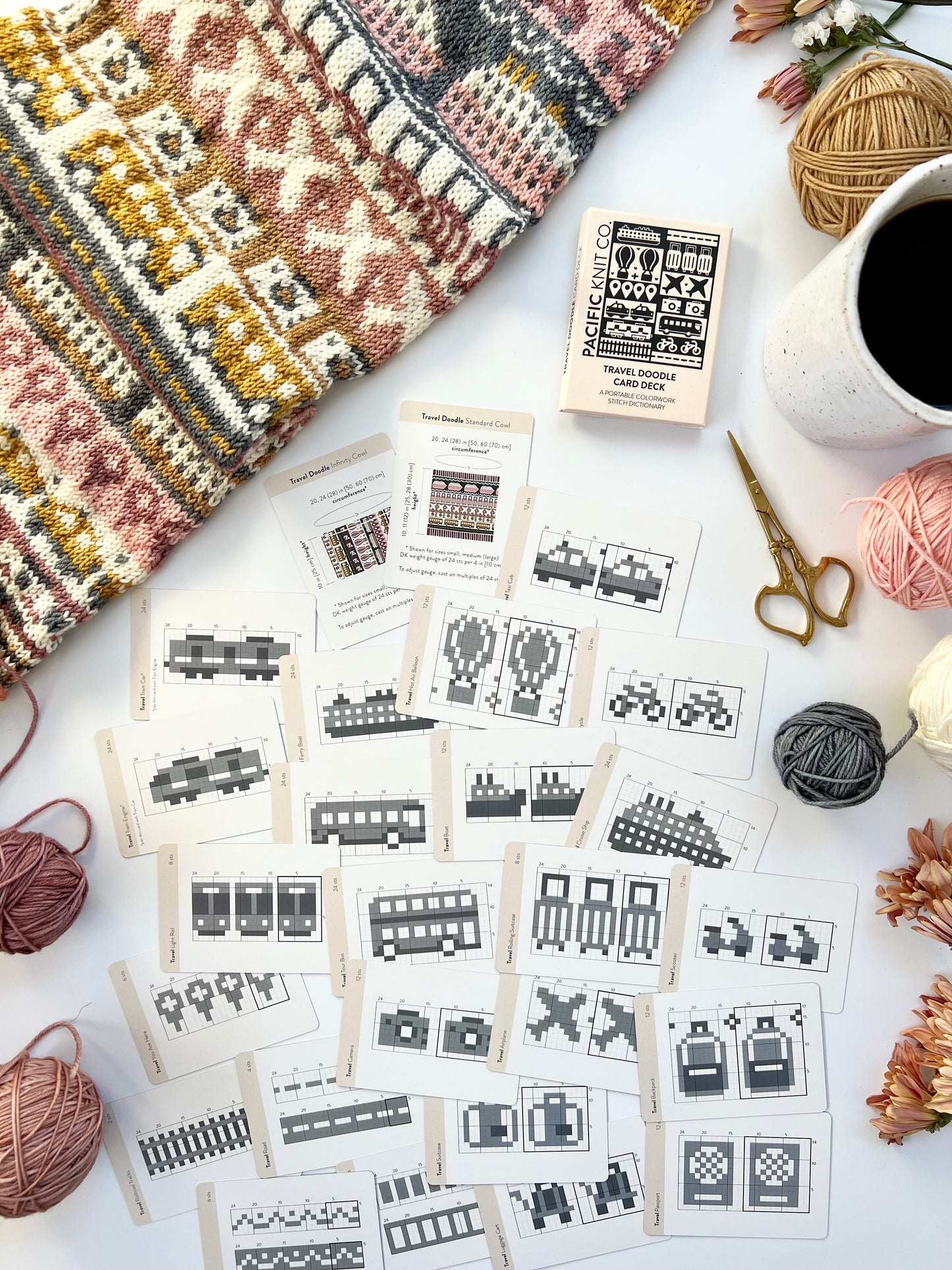Travel Doodle Card Deck Expansion - Colorwork Knitting Charts