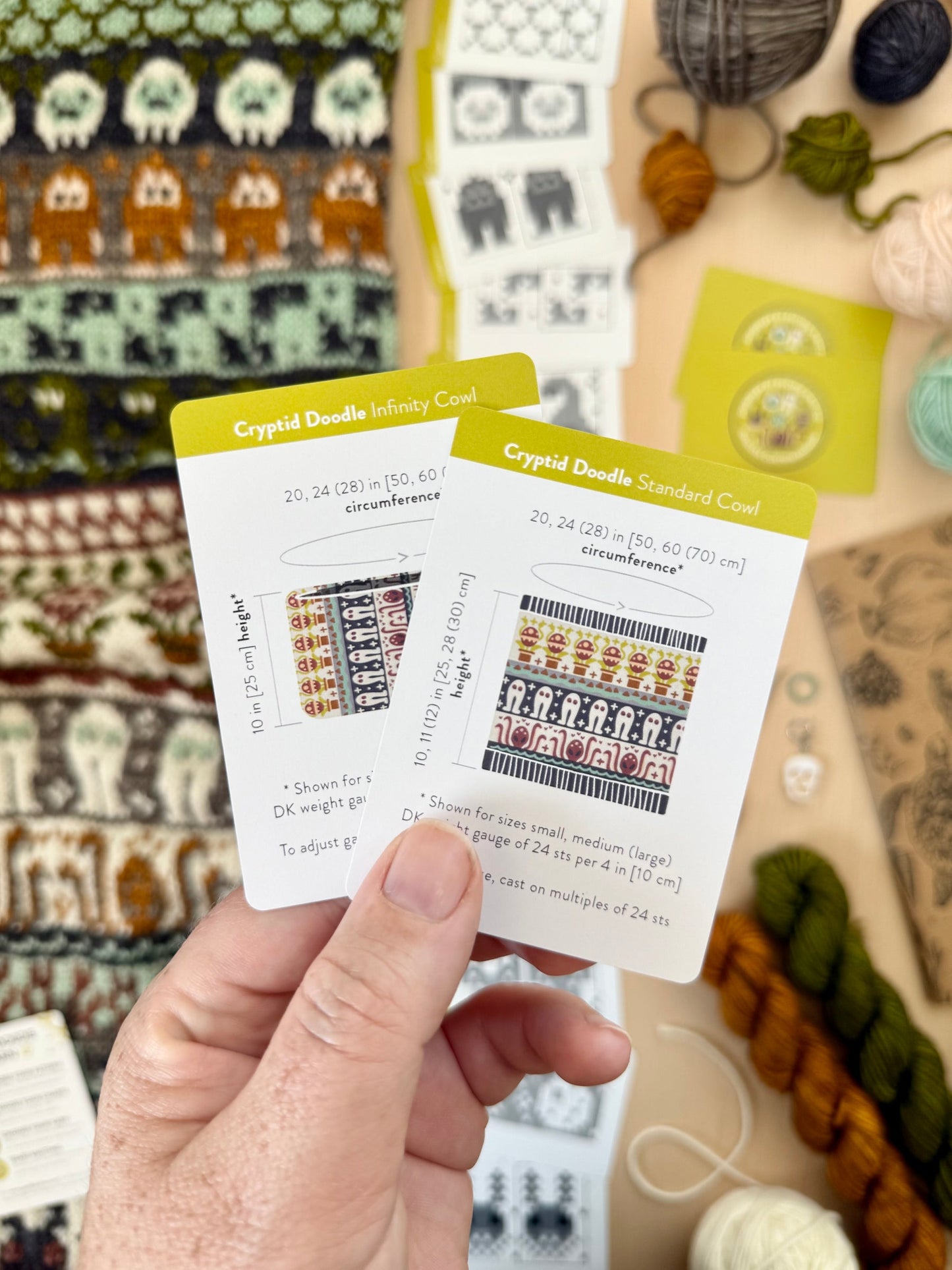 Cryptid Doodle Card Deck Expansion - Colorwork Knitting Charts