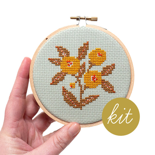 Retro Blooms Cross Stitch Kit