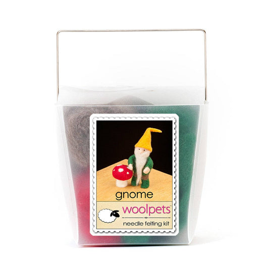 Woolpets Gnome and Toadstool Needle Felting Kit in a cute takeout style box