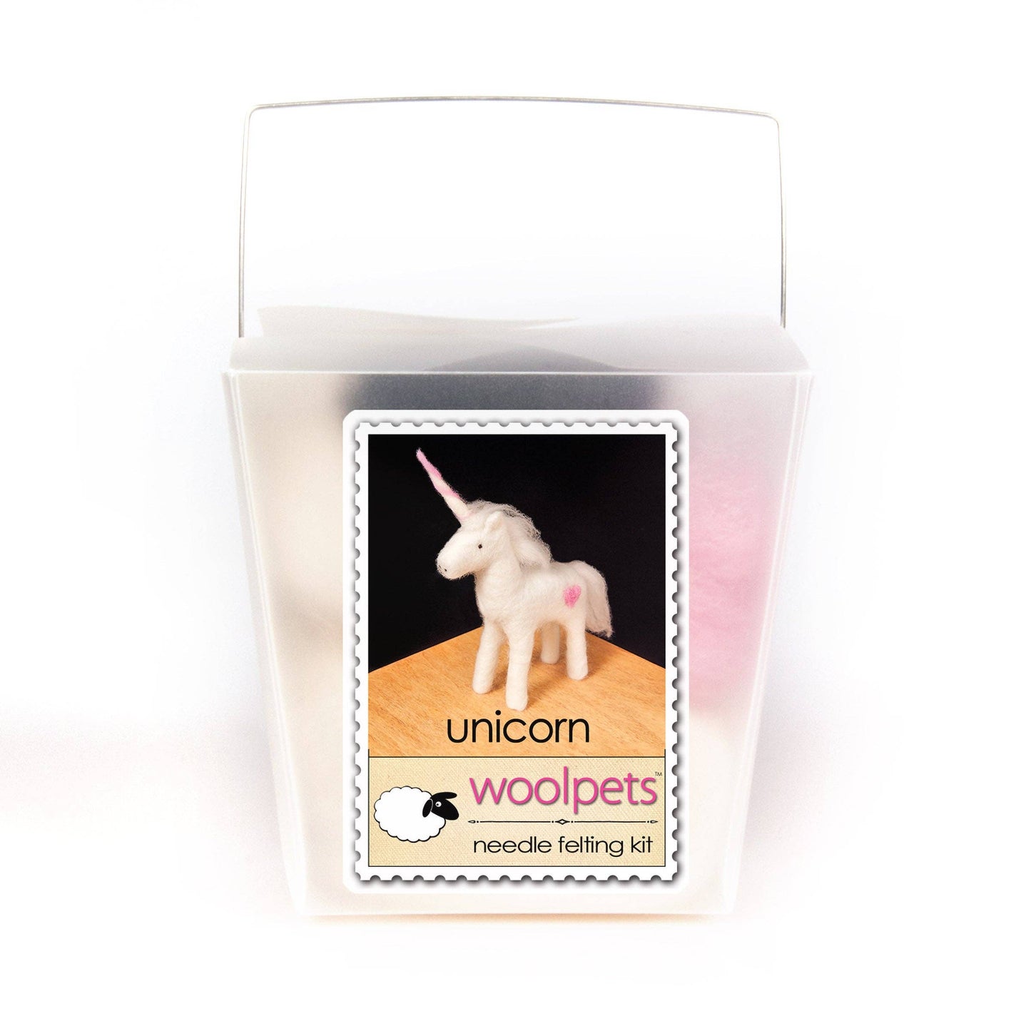 Woolpets Unicorn Needle Felting Kit in a takeout style box