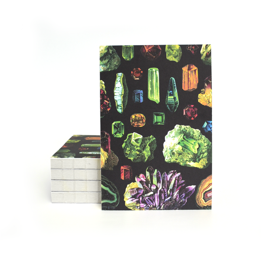 Vintage Crystals & Minerals Exposed Coptic Binding Notebook