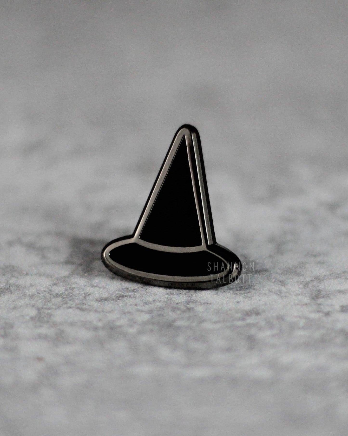 Little Witch Hat Spooky Halloween Enamel Pin - Black Nickel