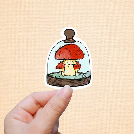 Mushroom Terrarium Vinyl Sticker