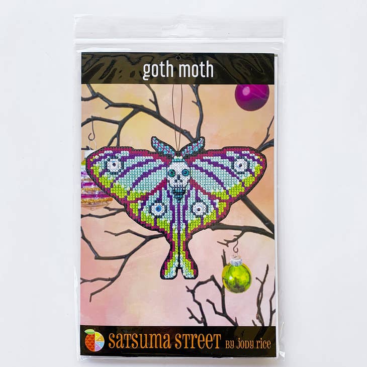 Goth Moth - Cross Stitch Ornament Kit
