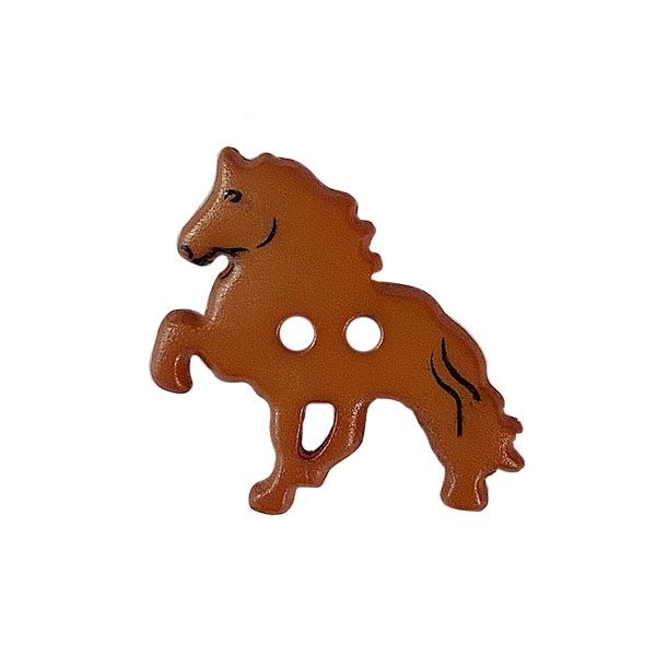 children button horse polyamide with 2 holes